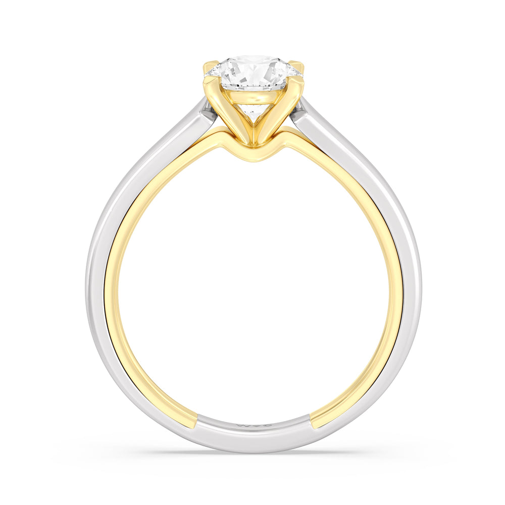 Round Cut The Willow Engagement Ring with Lab Grown Diamond in 14KT White & Yellow Gold view 2

