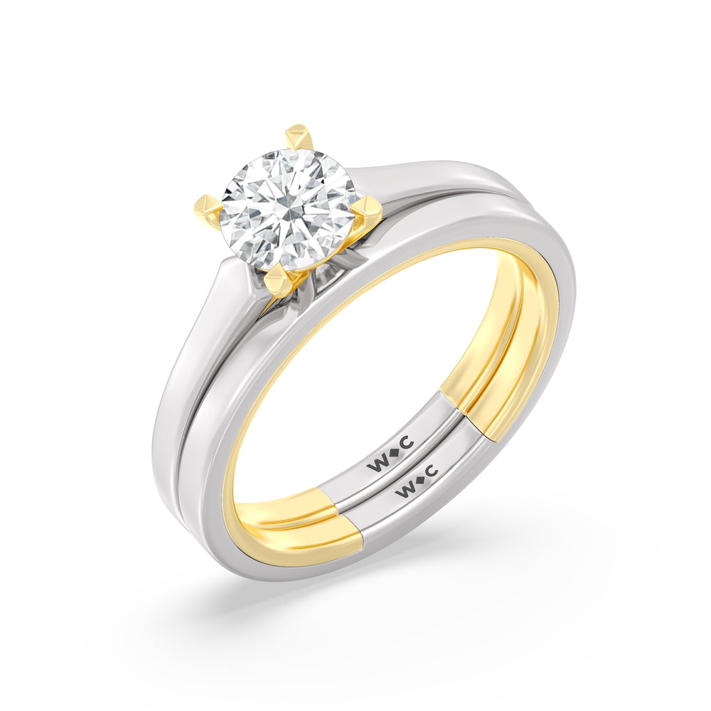 Oval Cut The Willow Engagement Ring with Lab Grown Diamond in 14KT White & Yellow Gold view 4
