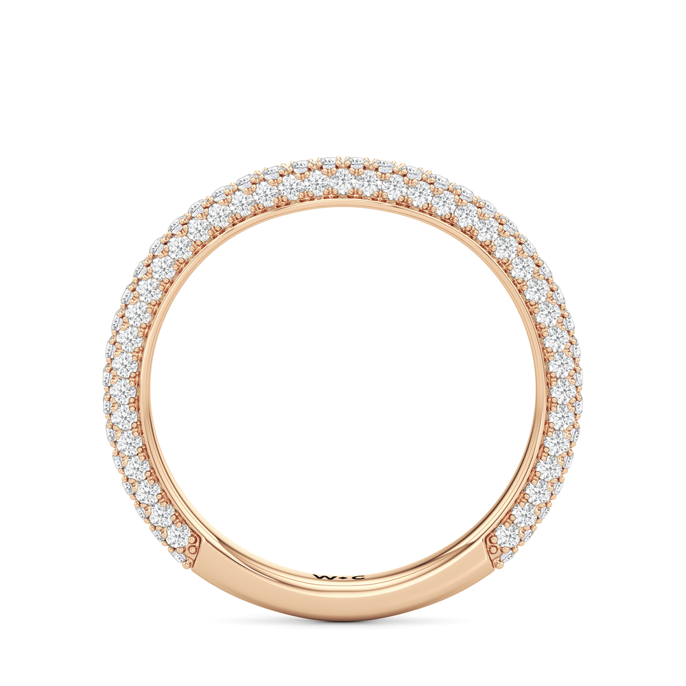 The Windsor Round Three Stone Diamond Wedding Band with 18KT Rose Gold Cut Diamond in 14KT Rose Gold view 6
