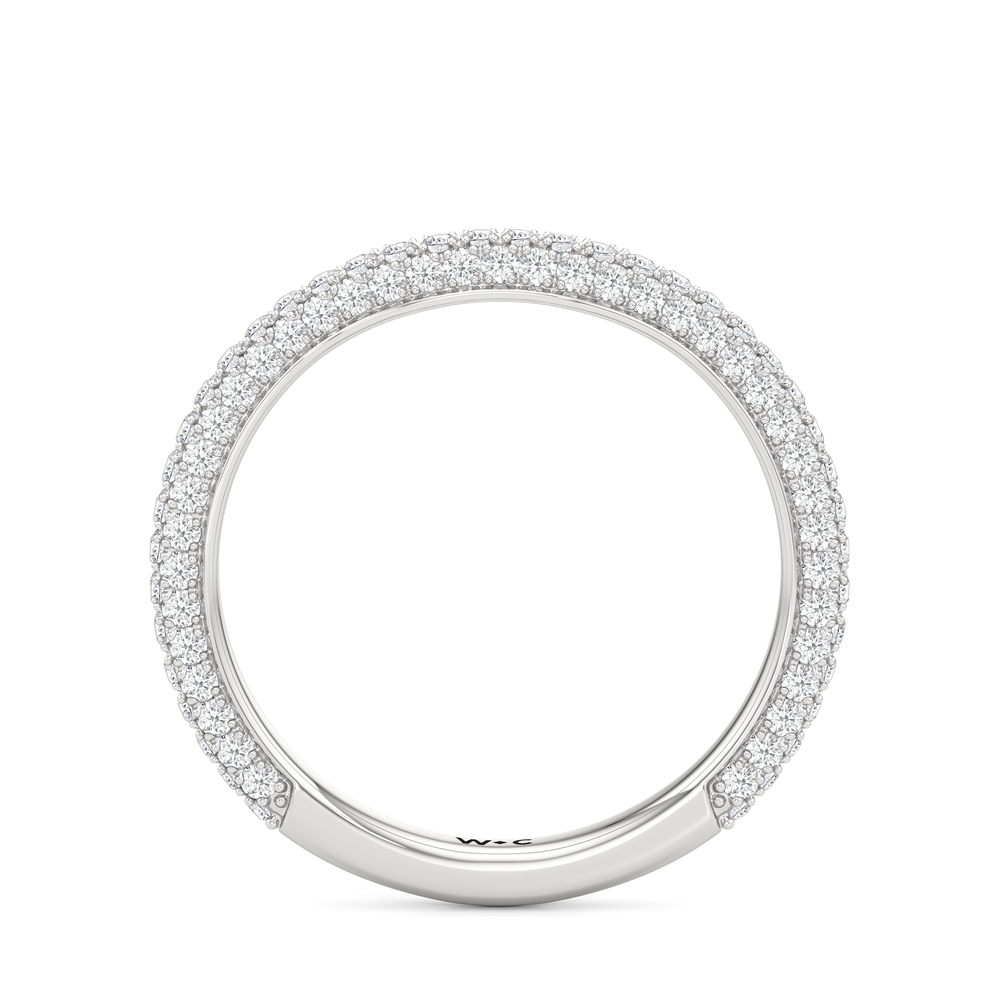 The Windsor Round Three Stone Diamond Wedding Band with Platinum Cut Diamond in 14KT Platinum view 6
