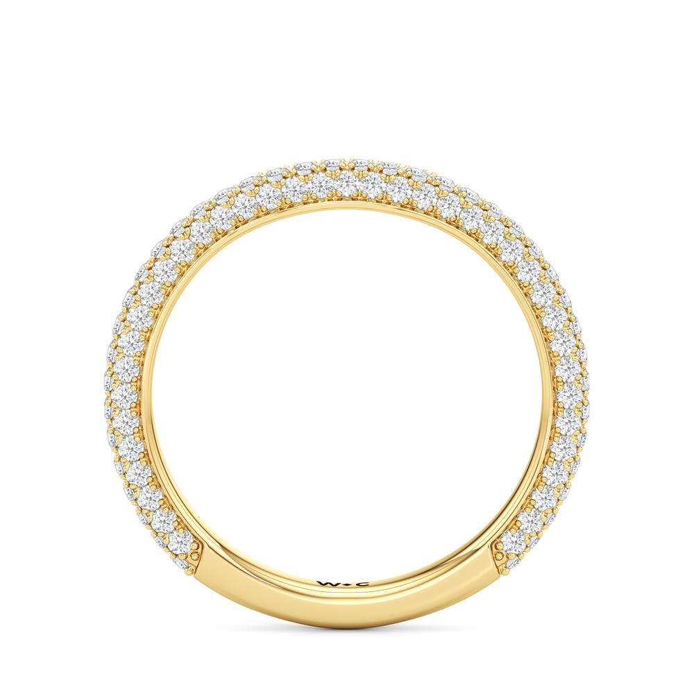 The Windsor Round Three Stone Diamond Wedding Band with 18KT Yellow Gold Cut Diamond in 14KT Yellow Gold view 6
