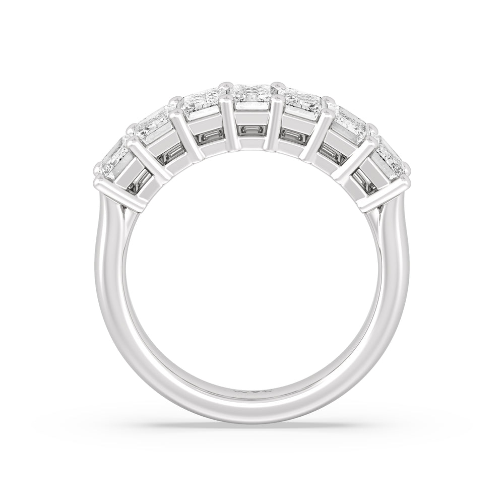 Seven Stone Emerald Cut Diamond Ring (F/G SI+) with Platinum / Natural / 2 Cut Diamond in 14KT Platinum / Natural / 2 view 2
