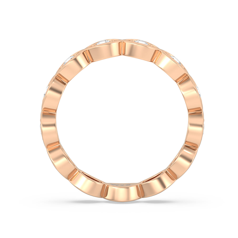 Round Diamond Marquise Bezel Eternity Ring with 18KT Rose Gold / Lab / 3/8 Cut Diamond in 14KT Rose Gold / Lab / 3/8 view 2

