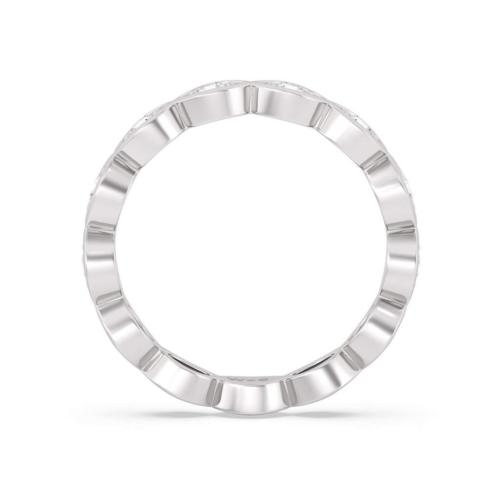 Round Diamond Marquise Bezel Eternity Ring with Platinum / Lab / 3/8 Cut Diamond in 14KT Platinum / Lab / 3/8 view 2
