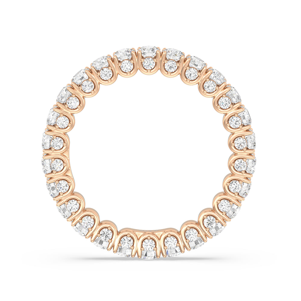 Three-Sided Round Diamond Eternity Ring with 18KT Rose Gold / Lab / 2 Cut Diamond in 14KT Rose Gold / Lab / 2 view 2
