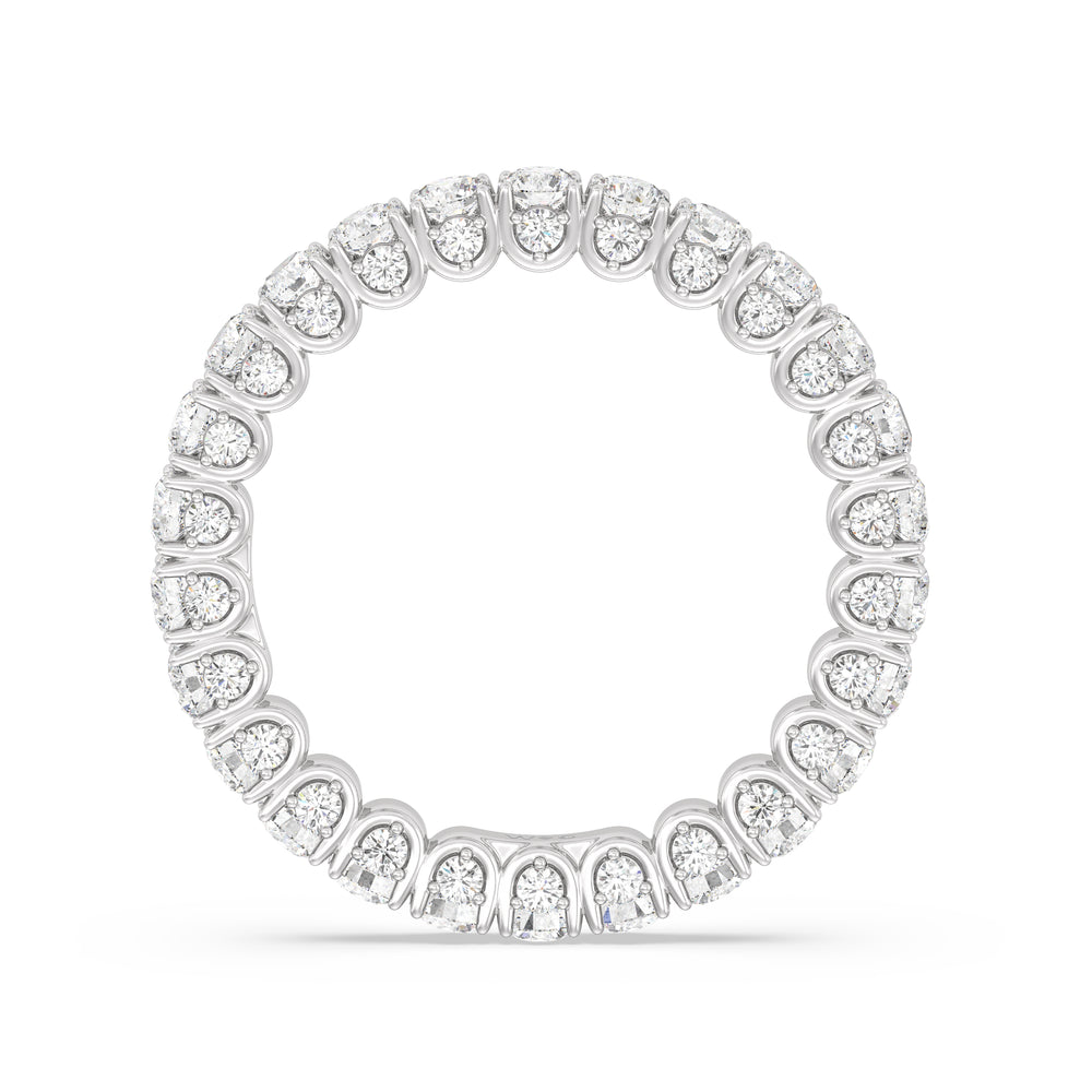 Three-Sided Round Diamond Eternity Ring with Platinum / Lab / 2 Cut Diamond in 14KT Platinum / Lab / 2 view 2
