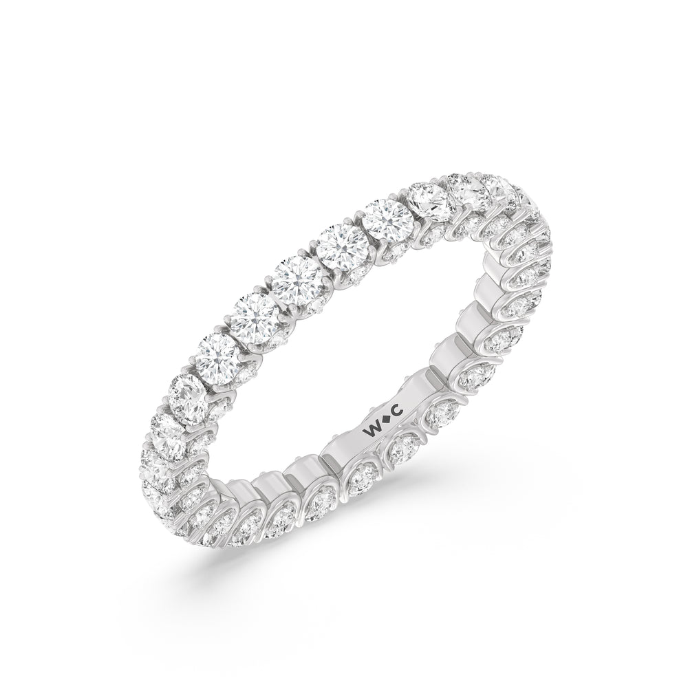 Three-Sided Round Diamond Eternity Ring with Platinum / Lab / 2 Cut Diamond in 14KT Platinum / Lab / 2 view 3

