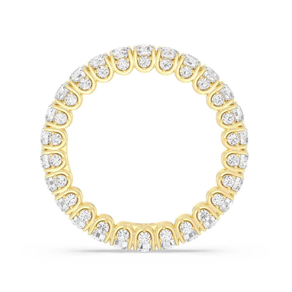 Three-Sided Round Diamond Eternity Ring with 18KT Yellow Gold / Lab / 2 Cut Diamond in 14KT Yellow Gold / Lab / 2 view 2
