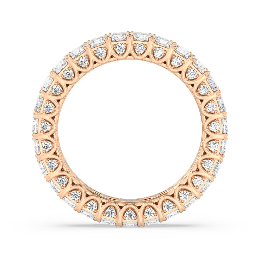 Three-Sided Princess Diamond Eternity Ring with 18KT Rose Gold / Lab / 3 1/2 Cut Diamond in 14KT Rose Gold / Lab / 3 1/2 view 2

