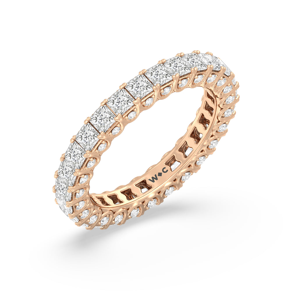Three-Sided Princess Diamond Eternity Ring with 18KT Rose Gold / Lab / 3 1/2 Cut Diamond in 14KT Rose Gold / Lab / 3 1/2 view 3
