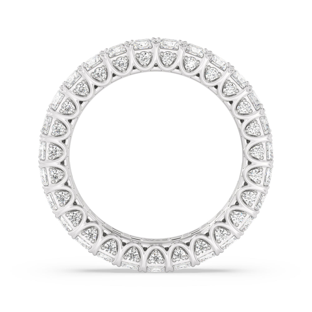 Three-Sided Princess Diamond Eternity Ring with Platinum / Lab / 3 1/2 Cut Diamond in 14KT Platinum / Lab / 3 1/2 view 2
