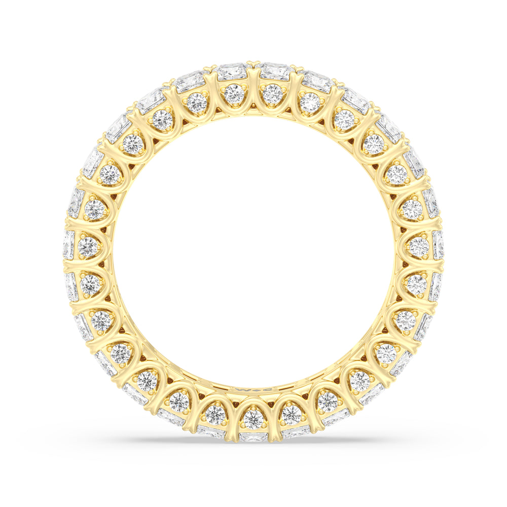 Three-Sided Princess Diamond Eternity Ring with 18KT Yellow Gold / Lab / 3 1/2 Cut Diamond in 14KT Yellow Gold / Lab / 3 1/2 view 2
