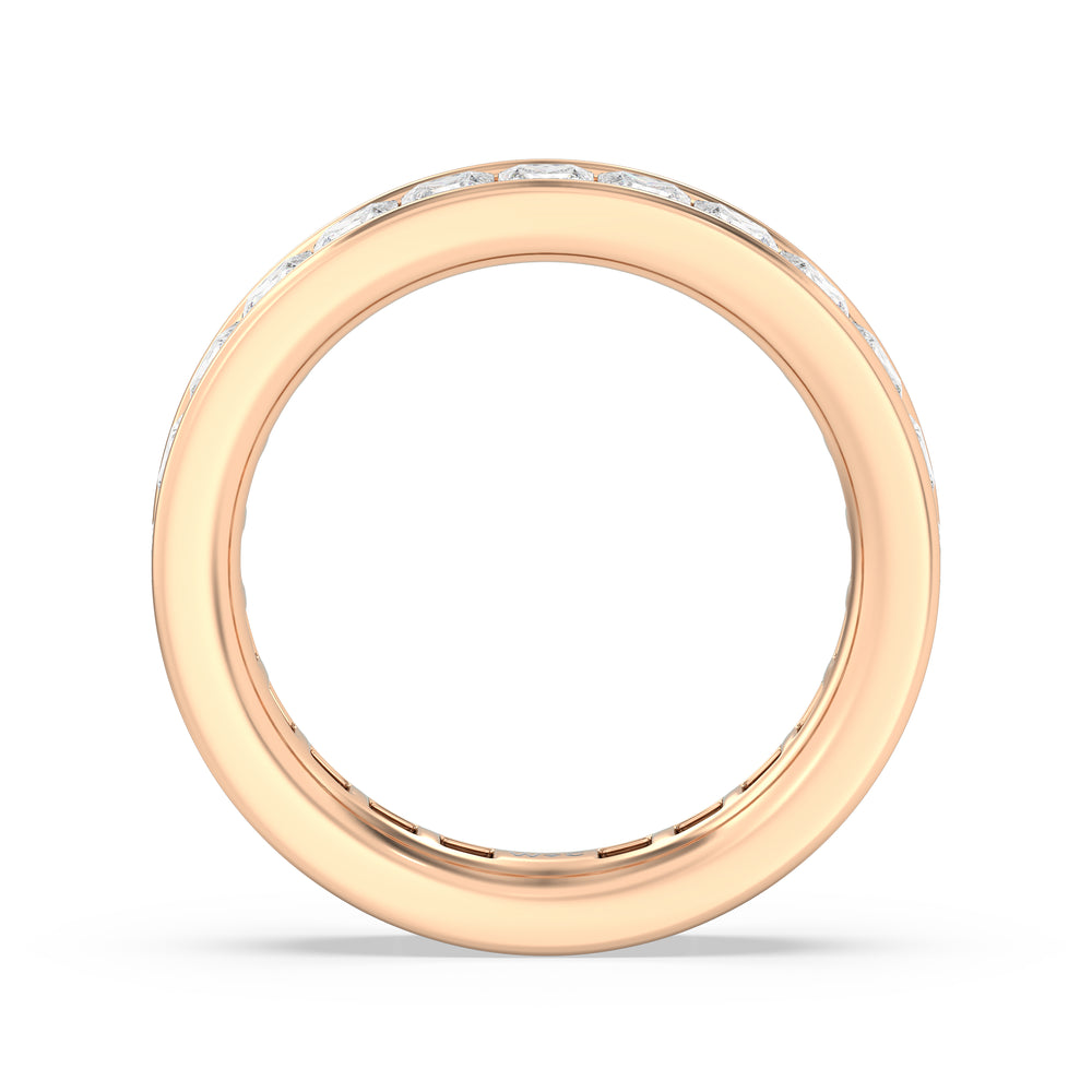 Channel Set Princess Diamond Full Eternity Ring with 18KT Rose Gold / Lab / 3 Cut Diamond in 14KT Rose Gold / Lab / 3 view 2
