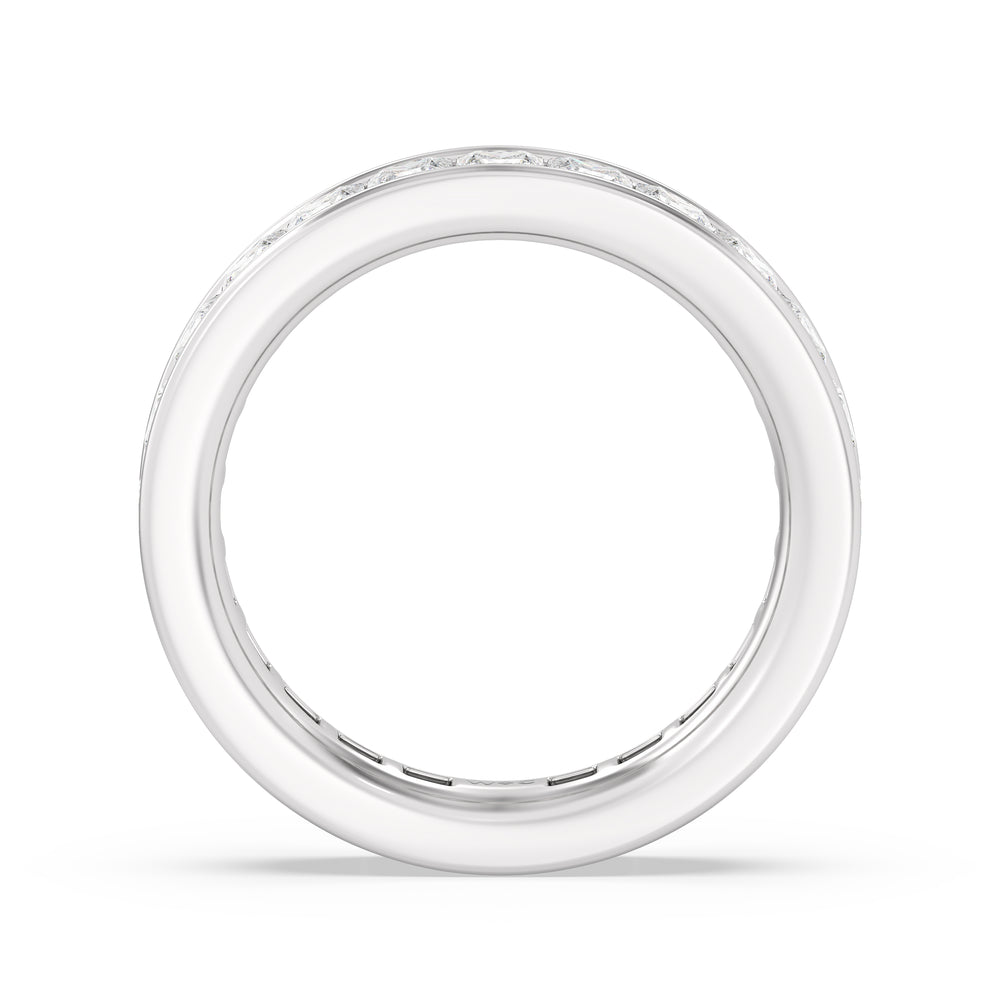 Channel Set Princess Diamond Full Eternity Ring with Platinum / Lab / 3 Cut Diamond in 14KT Platinum / Lab / 3 view 2
