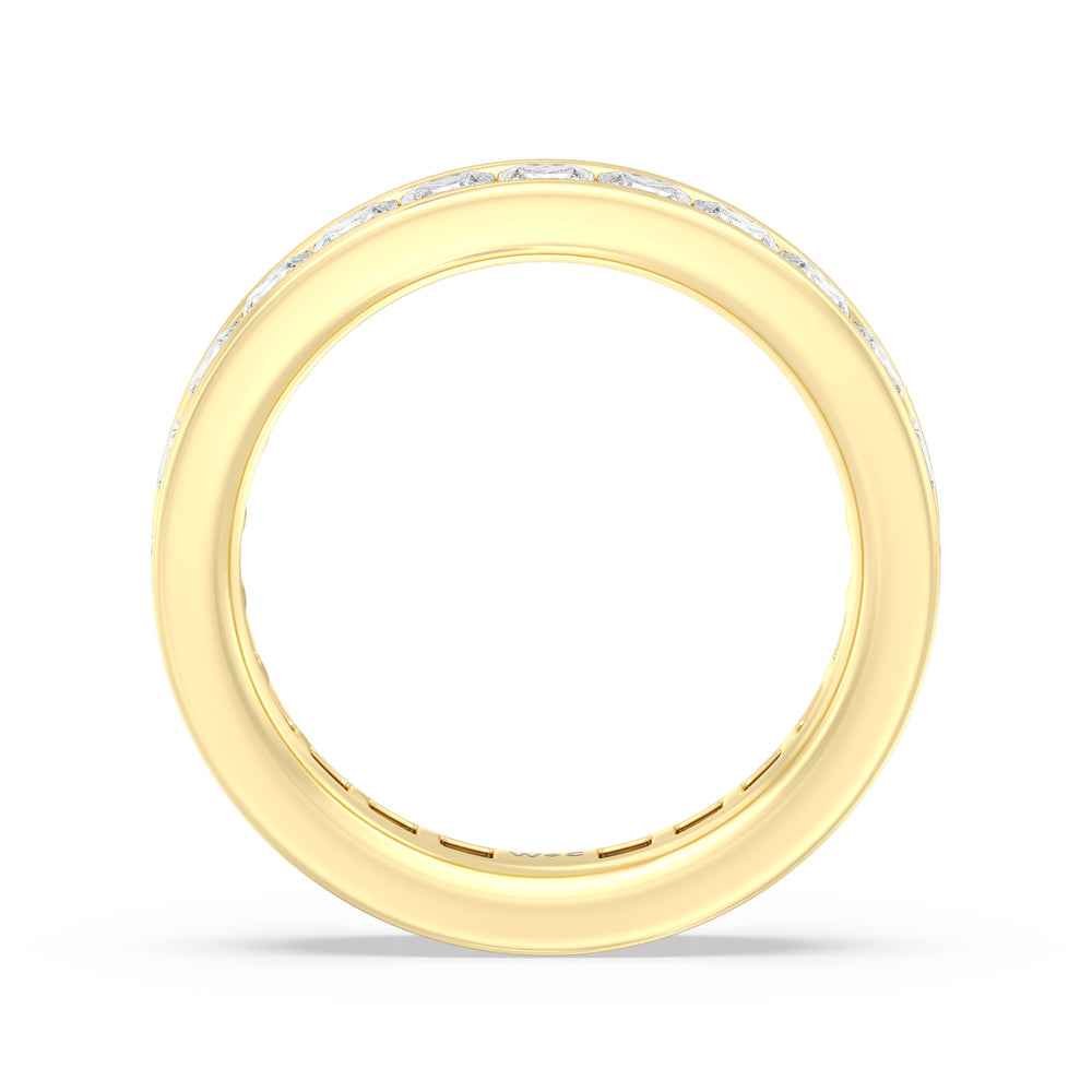 Channel Set Princess Diamond Full Eternity Ring with 18KT Yellow Gold / Lab / 3 Cut Diamond in 14KT Yellow Gold / Lab / 3 view 2
