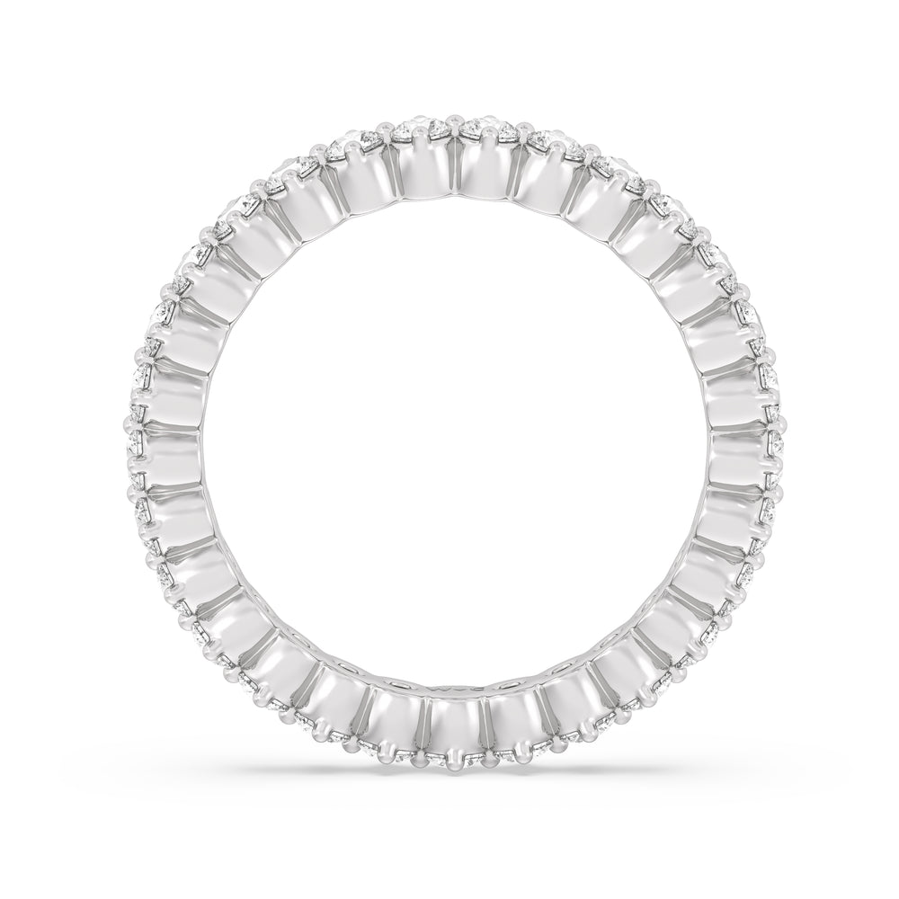 Scalloped Compass Prong Diamond Eternity Ring with Platinum / Lab / 9/10 Cut Diamond in 14KT Platinum / Lab / 9/10 view 2
