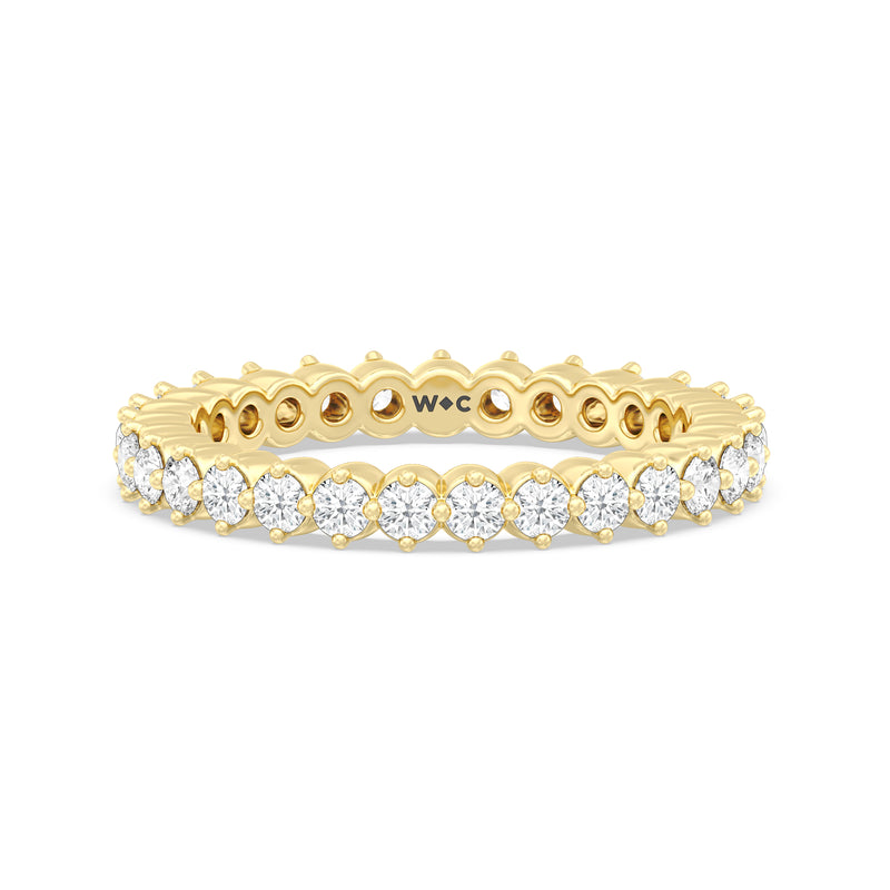 Scalloped Compass Prong Diamond Eternity Ring
