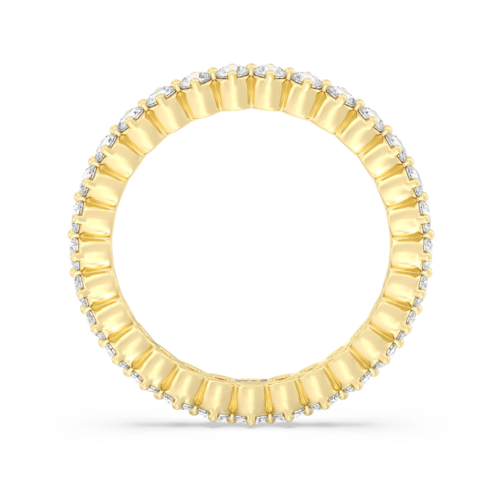 Scalloped Compass Prong Diamond Eternity Ring with 18KT Yellow Gold / Lab / 9/10 Cut Diamond in 14KT Yellow Gold / Lab / 9/10 view 2
