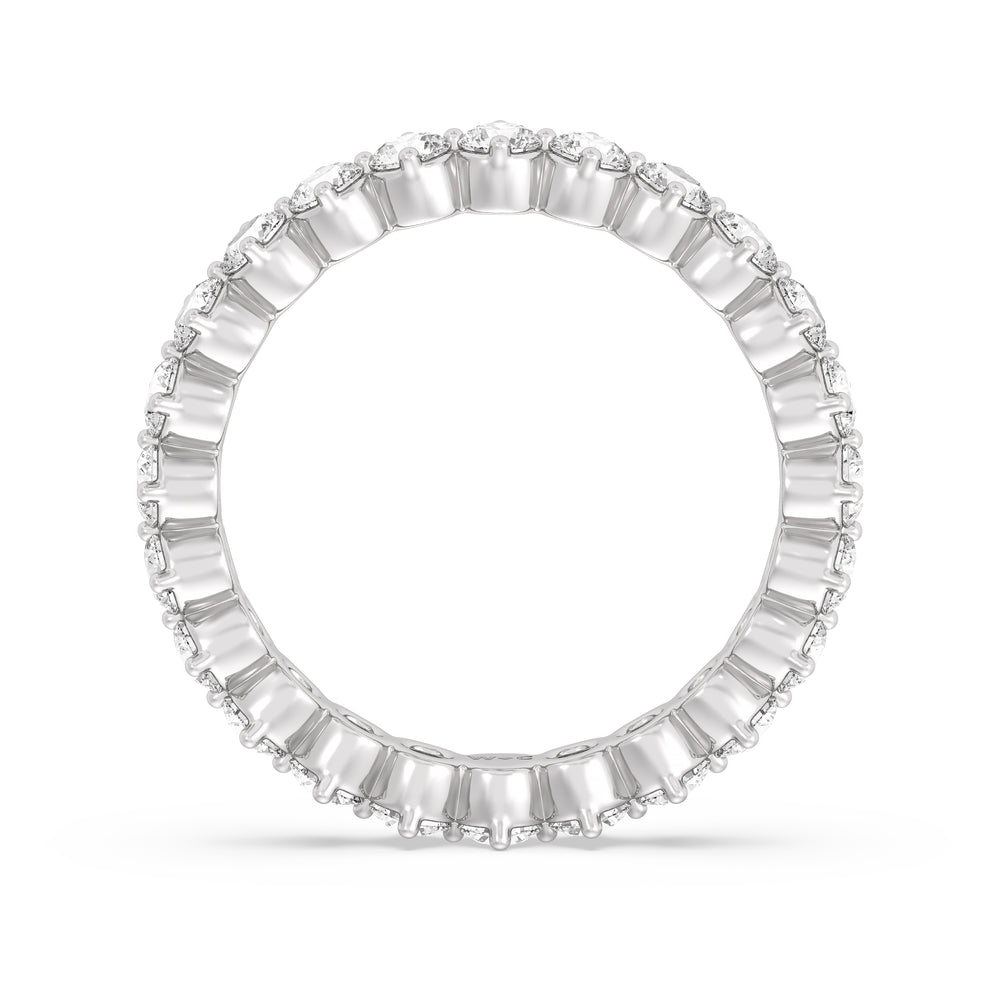 Scalloped Compass Prong Diamond Eternity Ring with Platinum / Lab / 1 1/3 Cut Diamond in 14KT Platinum / Lab / 1 1/3 view 2
