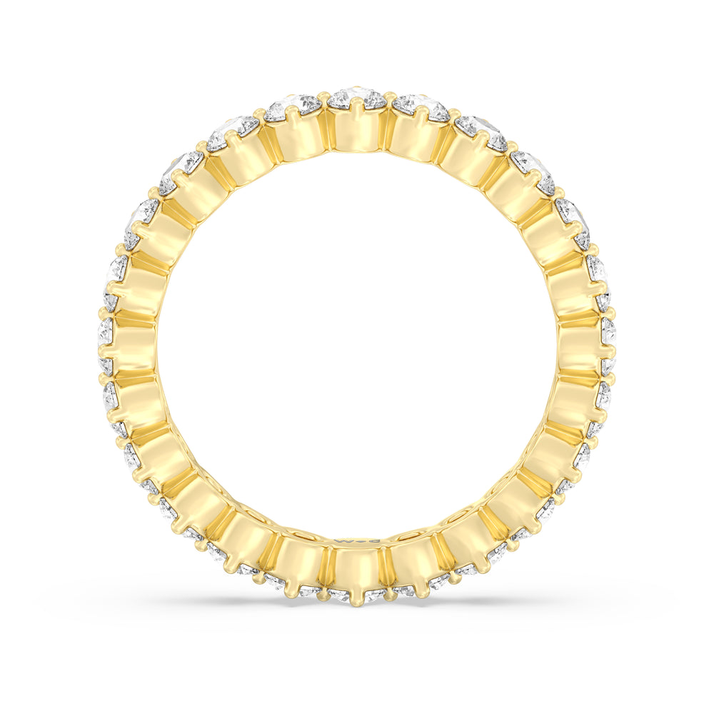 Scalloped Compass Prong Diamond Eternity Ring with 18KT Yellow Gold / Lab / 1 1/3 Cut Diamond in 14KT Yellow Gold / Lab / 1 1/3 view 2
