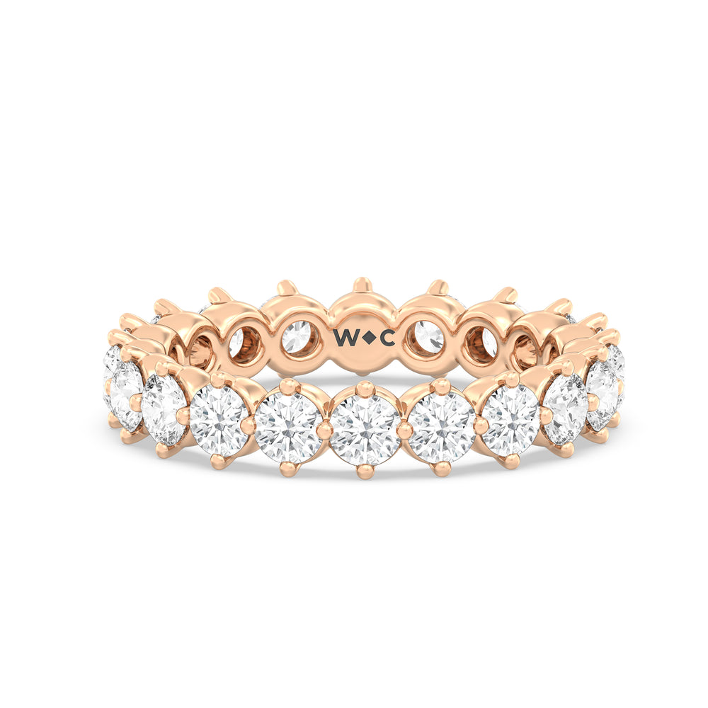 Scalloped Compass Prong Diamond Eternity Ring (F/G SI+) with 18KT Rose Gold / Lab / 2 1/5 Cut Diamond in 14KT Rose Gold / Lab / 2 1/5 view 1
