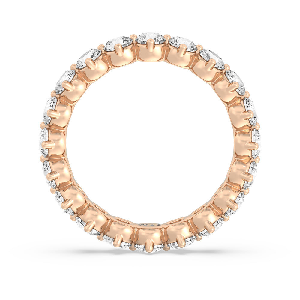 Scalloped Compass Prong Diamond Eternity Ring (F/G SI+) with 18KT Rose Gold / Lab / 2 1/5 Cut Diamond in 14KT Rose Gold / Lab / 2 1/5 view 2
