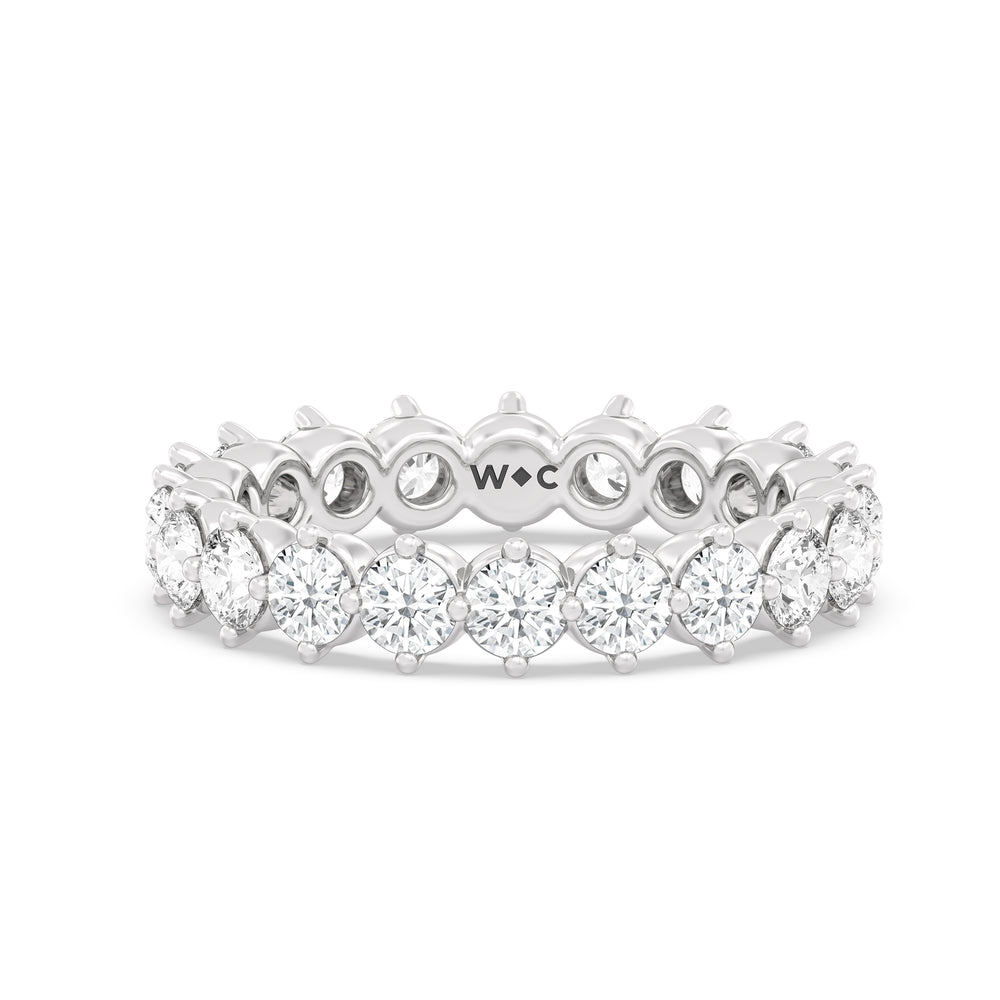 Scalloped Compass Prong Diamond Eternity Ring (F/G SI+) with Platinum / Lab / 2 1/5 Cut Diamond in 14KT Platinum / Lab / 2 1/5 view 1
