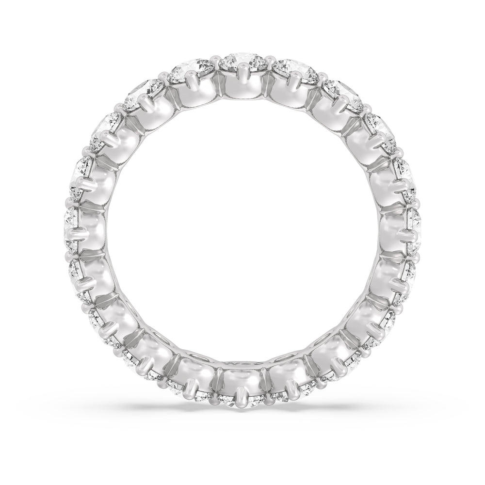 Scalloped Compass Prong Diamond Eternity Ring (F/G SI+) with Platinum / Lab / 2 1/5 Cut Diamond in 14KT Platinum / Lab / 2 1/5 view 2
