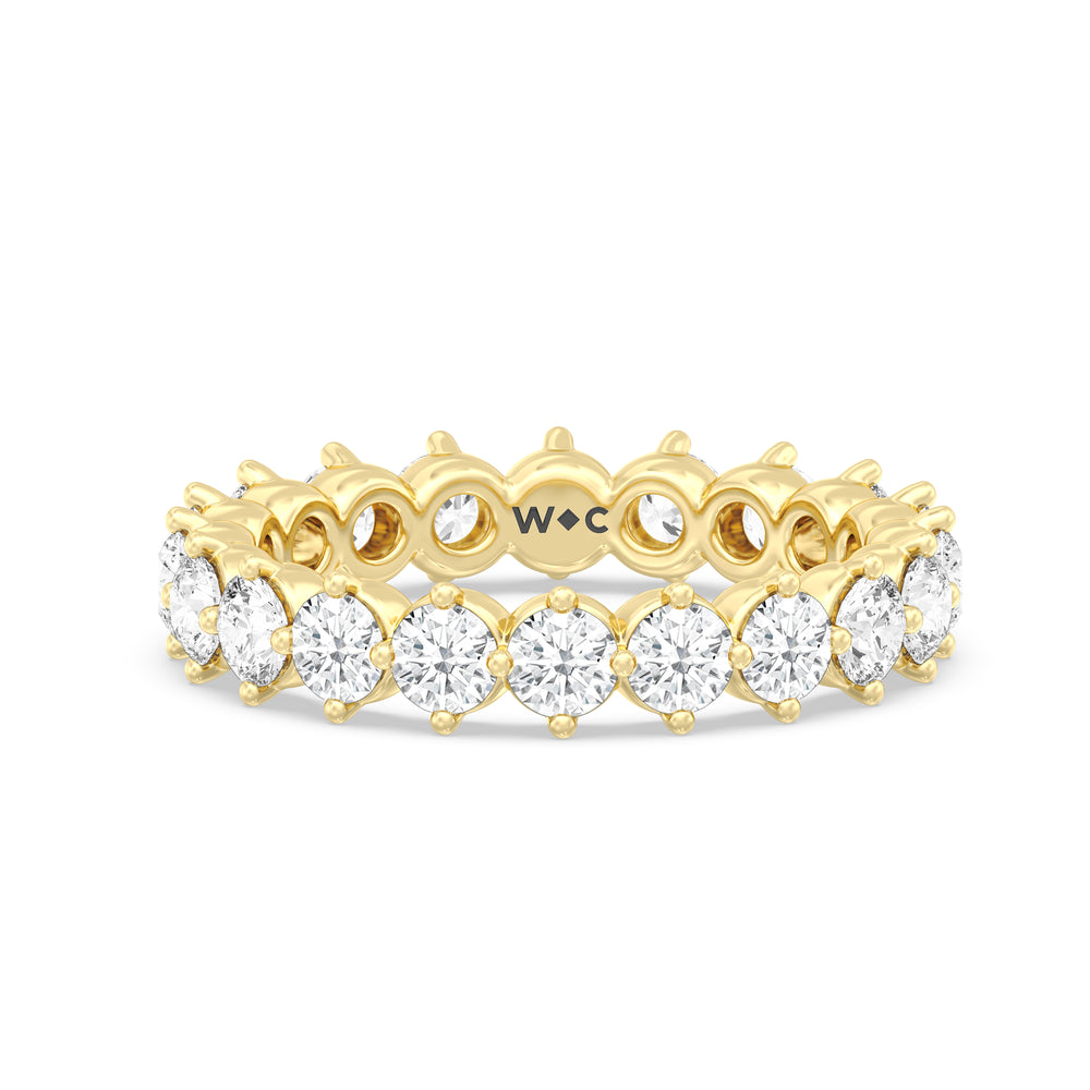 Scalloped Compass Prong Diamond Eternity Ring (F/G SI+) with 18KT Yellow Gold / Lab / 2 1/5 Cut Diamond in 14KT Yellow Gold / Lab / 2 1/5 view 1
