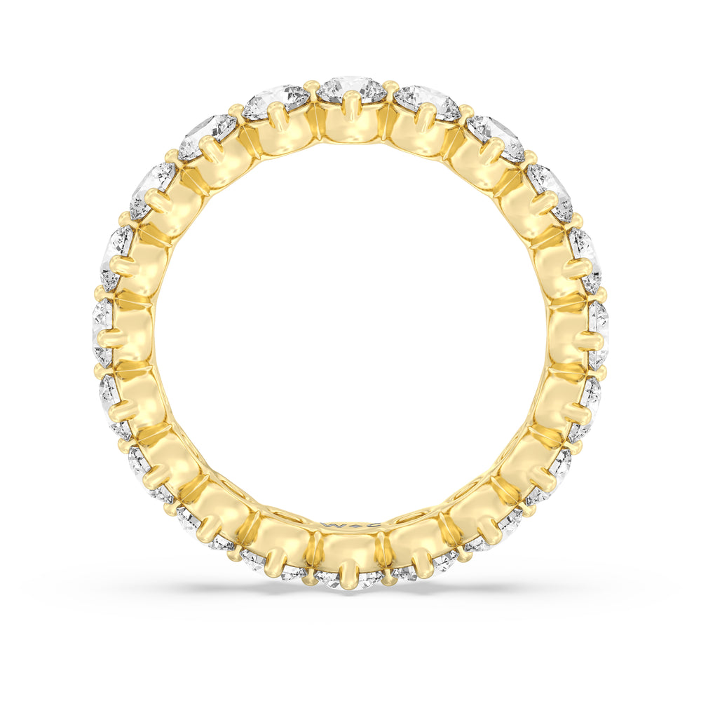 Scalloped Compass Prong Diamond Eternity Ring (F/G SI+) with 18KT Yellow Gold / Lab / 2 1/5 Cut Diamond in 14KT Yellow Gold / Lab / 2 1/5 view 2

