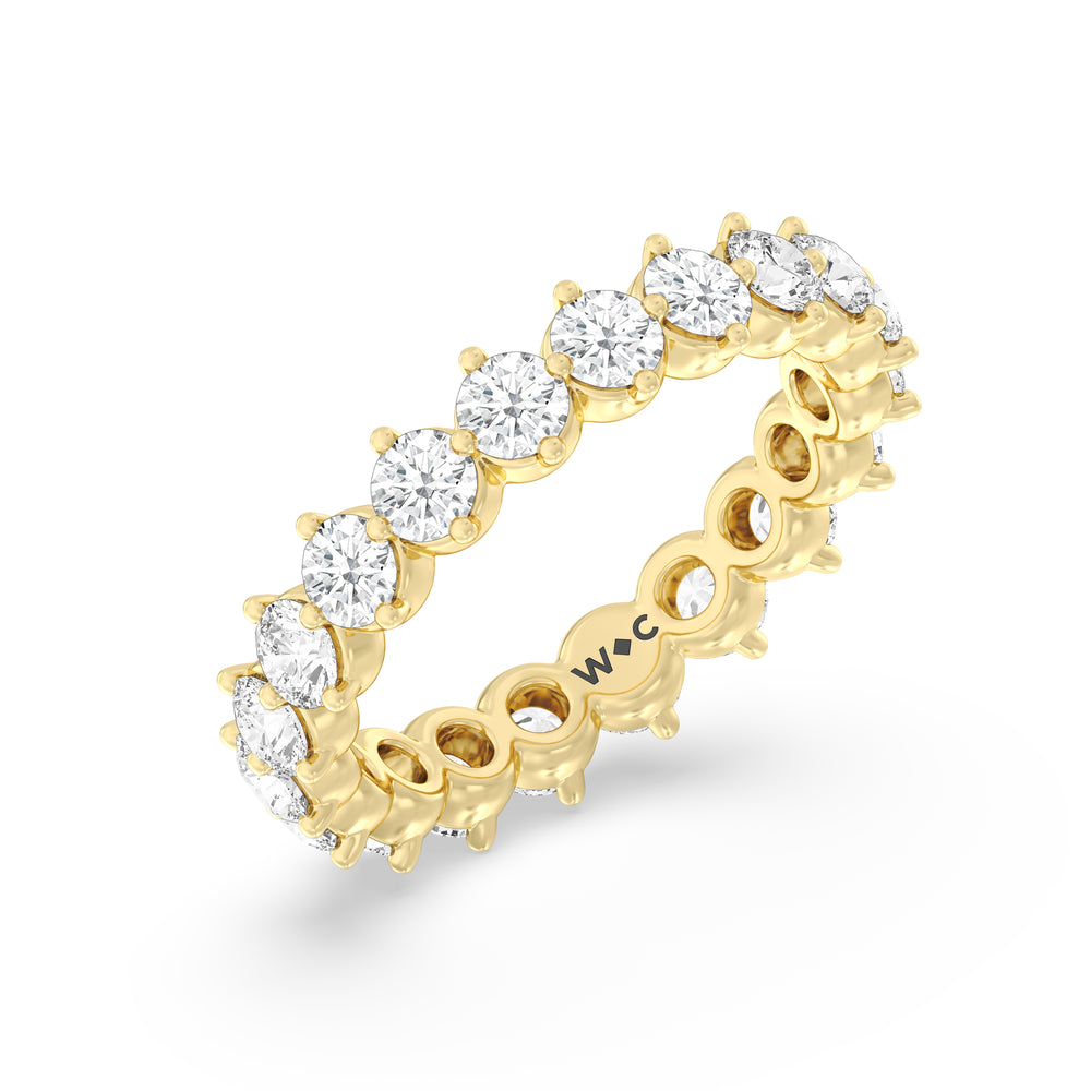 Scalloped Compass Prong Diamond Eternity Ring (F/G SI+) with 18KT Yellow Gold / Lab / 2 1/5 Cut Diamond in 14KT Yellow Gold / Lab / 2 1/5 view 3
