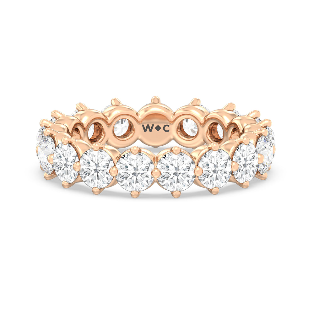 Scalloped Compass Prong Diamond Eternity Ring (F/G SI+) with 18KT Rose Gold / Lab / 3 1/5 Cut Diamond in 14KT Rose Gold / Lab / 3 1/5 view 1
