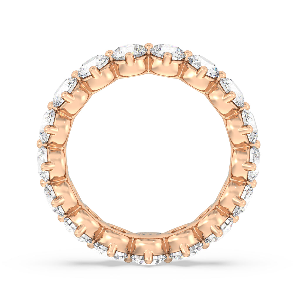 Scalloped Compass Prong Diamond Eternity Ring (F/G SI+) with 18KT Rose Gold / Lab / 3 1/5 Cut Diamond in 14KT Rose Gold / Lab / 3 1/5 view 2
