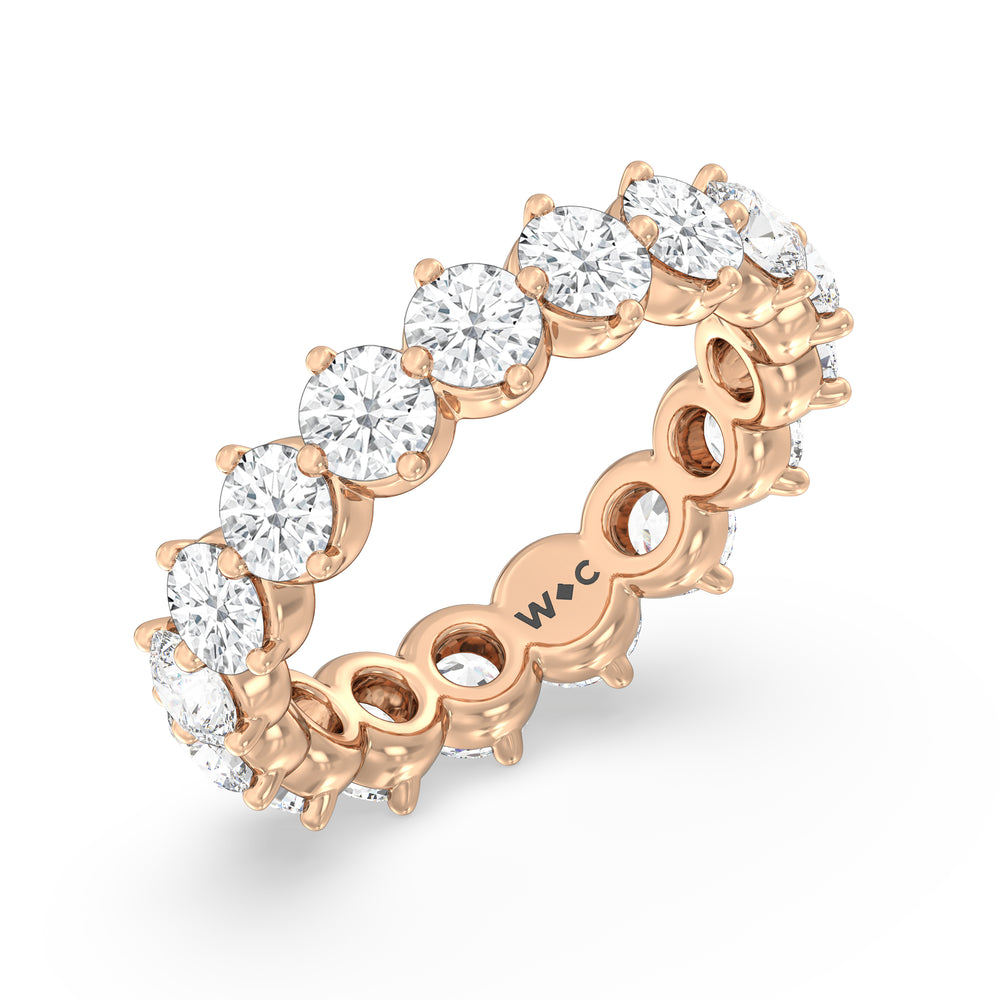 Scalloped Compass Prong Diamond Eternity Ring (F/G SI+) with 18KT Rose Gold / Lab / 3 1/5 Cut Diamond in 14KT Rose Gold / Lab / 3 1/5 view 3
