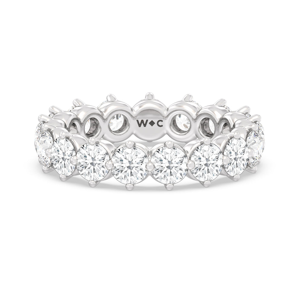 Scalloped Compass Prong Diamond Eternity Ring (F/G SI+) with Platinum / Lab / 3 1/5 Cut Diamond in 14KT Platinum / Lab / 3 1/5 view 1
