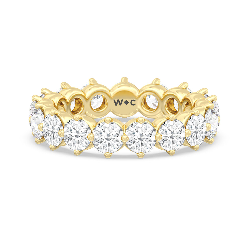 Scalloped Compass Prong Diamond Eternity Ring (F/G SI+) with 18KT Yellow Gold / Lab / 3 1/5 Cut Diamond in 14KT Yellow Gold / Lab / 3 1/5 view 1

