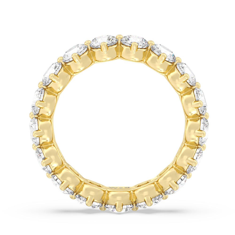 Scalloped Compass Prong Diamond Eternity Ring (F/G SI+) with 18KT Yellow Gold / Lab / 3 1/5 Cut Diamond in 14KT Yellow Gold / Lab / 3 1/5 view 2
