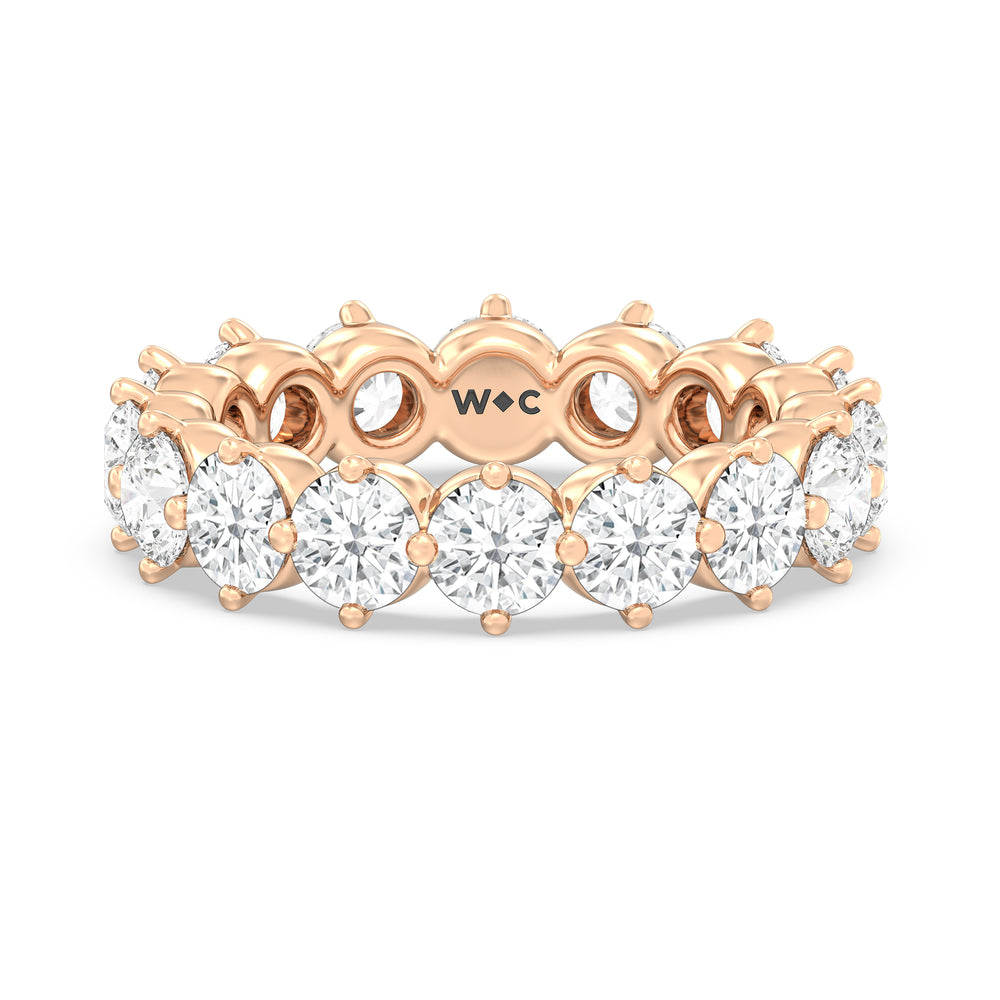 Scalloped Compass Prong Diamond Eternity Ring (F/G SI+) with 18KT Rose Gold / Lab / 3 1/2 Cut Diamond in 14KT Rose Gold / Lab / 3 1/2 view 1
