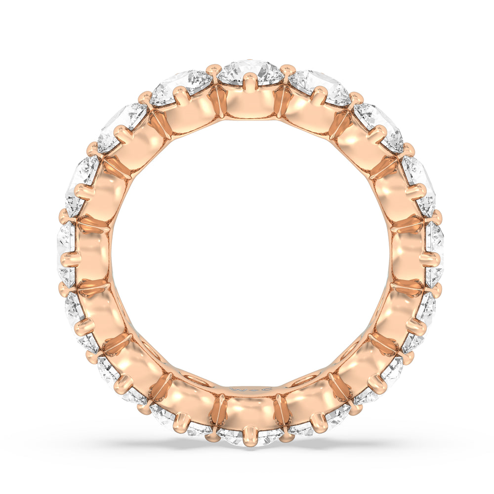 Scalloped Compass Prong Diamond Eternity Ring (F/G SI+) with 18KT Rose Gold / Lab / 3 1/2 Cut Diamond in 14KT Rose Gold / Lab / 3 1/2 view 2

