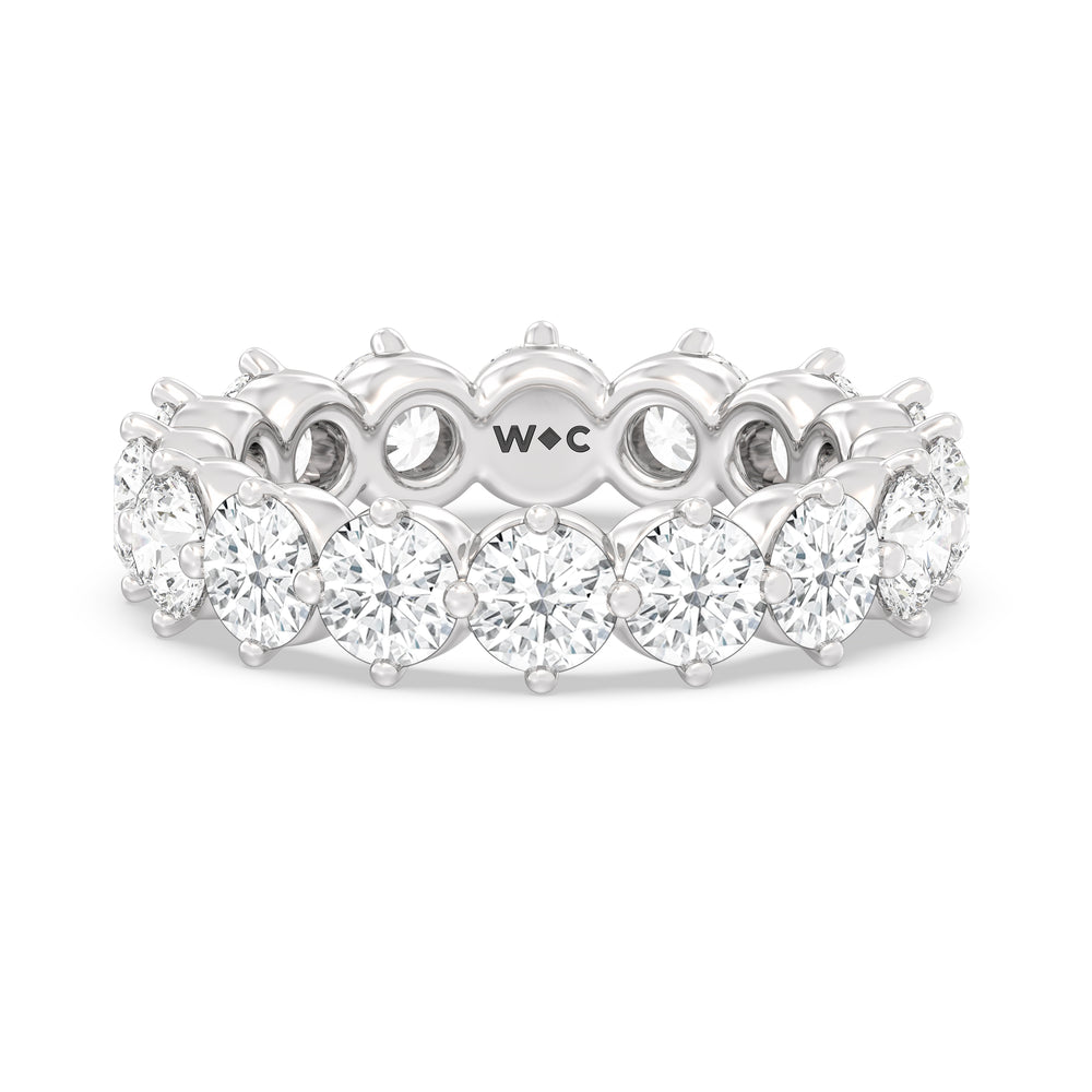 Scalloped Compass Prong Diamond Eternity Ring (F/G SI+) with Platinum / Lab / 3 1/2 Cut Diamond in 14KT Platinum / Lab / 3 1/2 view 1
