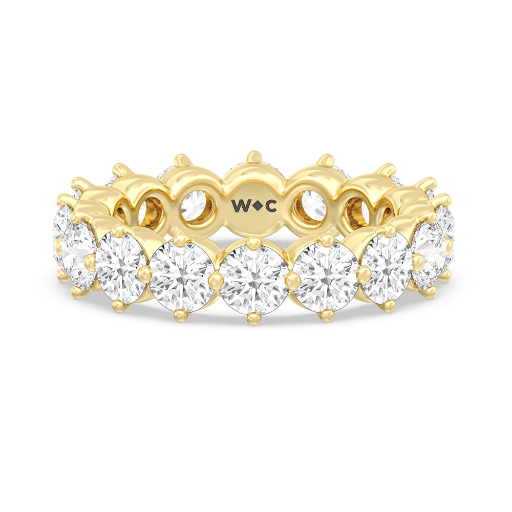 Scalloped Compass Prong Diamond Eternity Ring (F/G SI+) with 18KT Yellow Gold / Lab / 3 1/2 Cut Diamond in 14KT Yellow Gold / Lab / 3 1/2 view 1
