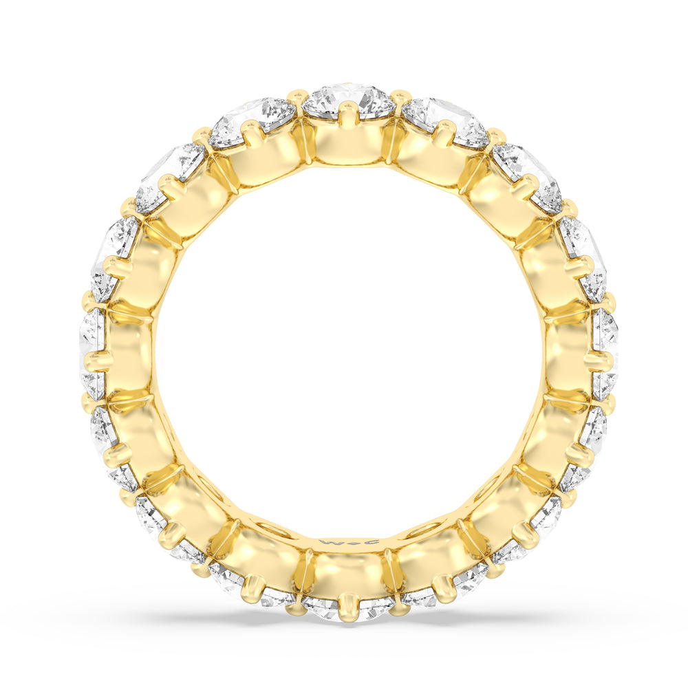 Scalloped Compass Prong Diamond Eternity Ring (F/G SI+) with 18KT Yellow Gold / Lab / 3 1/2 Cut Diamond in 14KT Yellow Gold / Lab / 3 1/2 view 2
