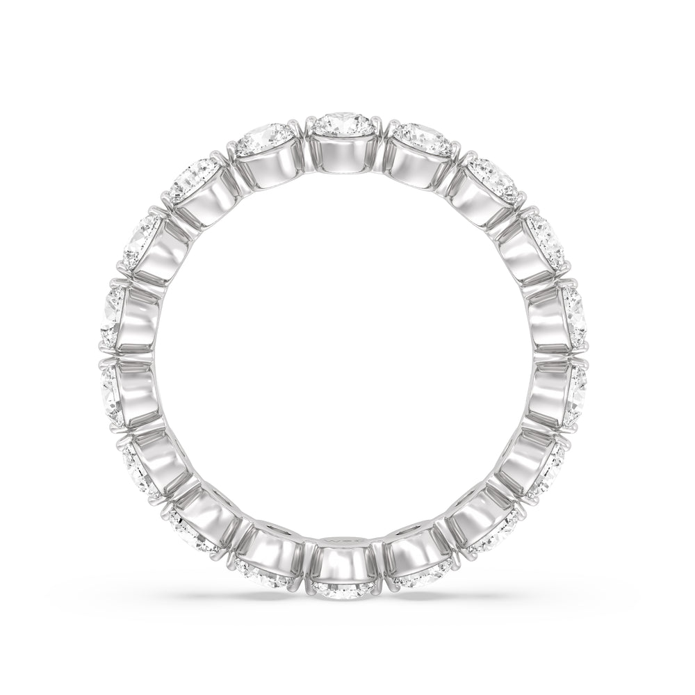 Scalloped Single Prong Round Diamond Eternity Ring with Platinum / Lab / 2 Cut Diamond in 14KT Platinum / Lab / 2 view 2
