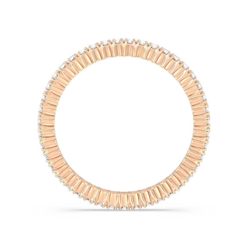 Classic Shared Prong Diamond Eternity Ring with 18KT Rose Gold / Lab / 1/2 Cut Diamond in 14KT Rose Gold / Lab / 1/2 view 2
