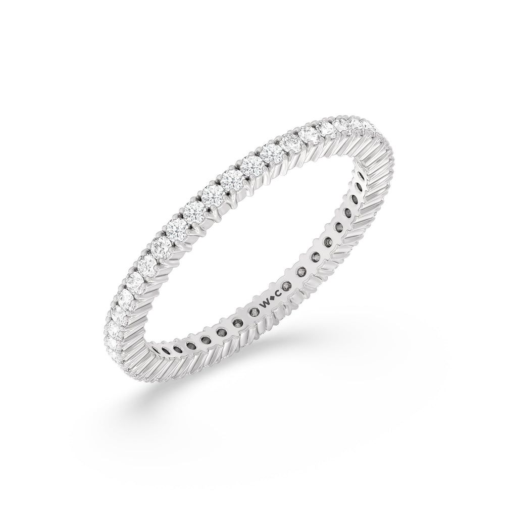 Classic Shared Prong Diamond Eternity Ring (F/G SI+) with Platinum / Lab / 1/2 Cut Diamond in 14KT Platinum / Lab / 1/2 view 3
