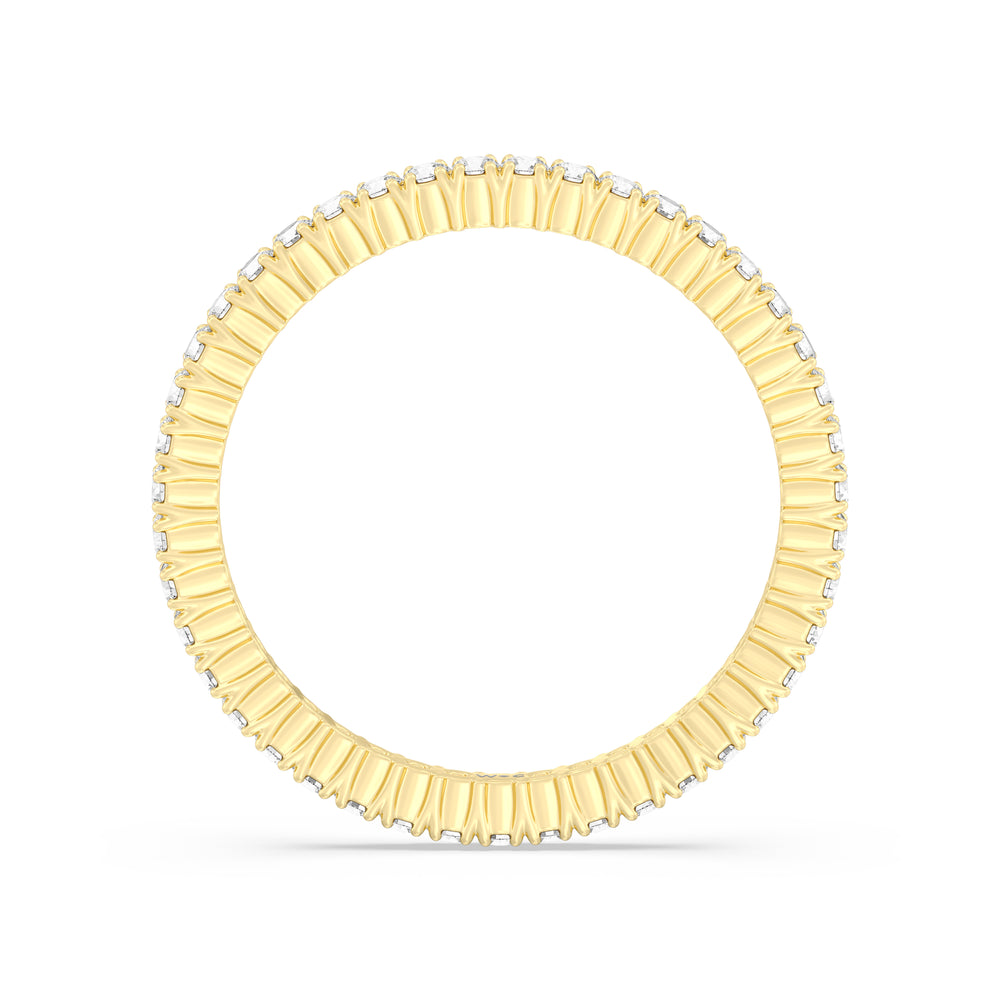 Classic Shared Prong Diamond Eternity Ring with 18KT Yellow Gold / Lab / 1/2 Cut Diamond in 14KT Yellow Gold / Lab / 1/2 view 2
