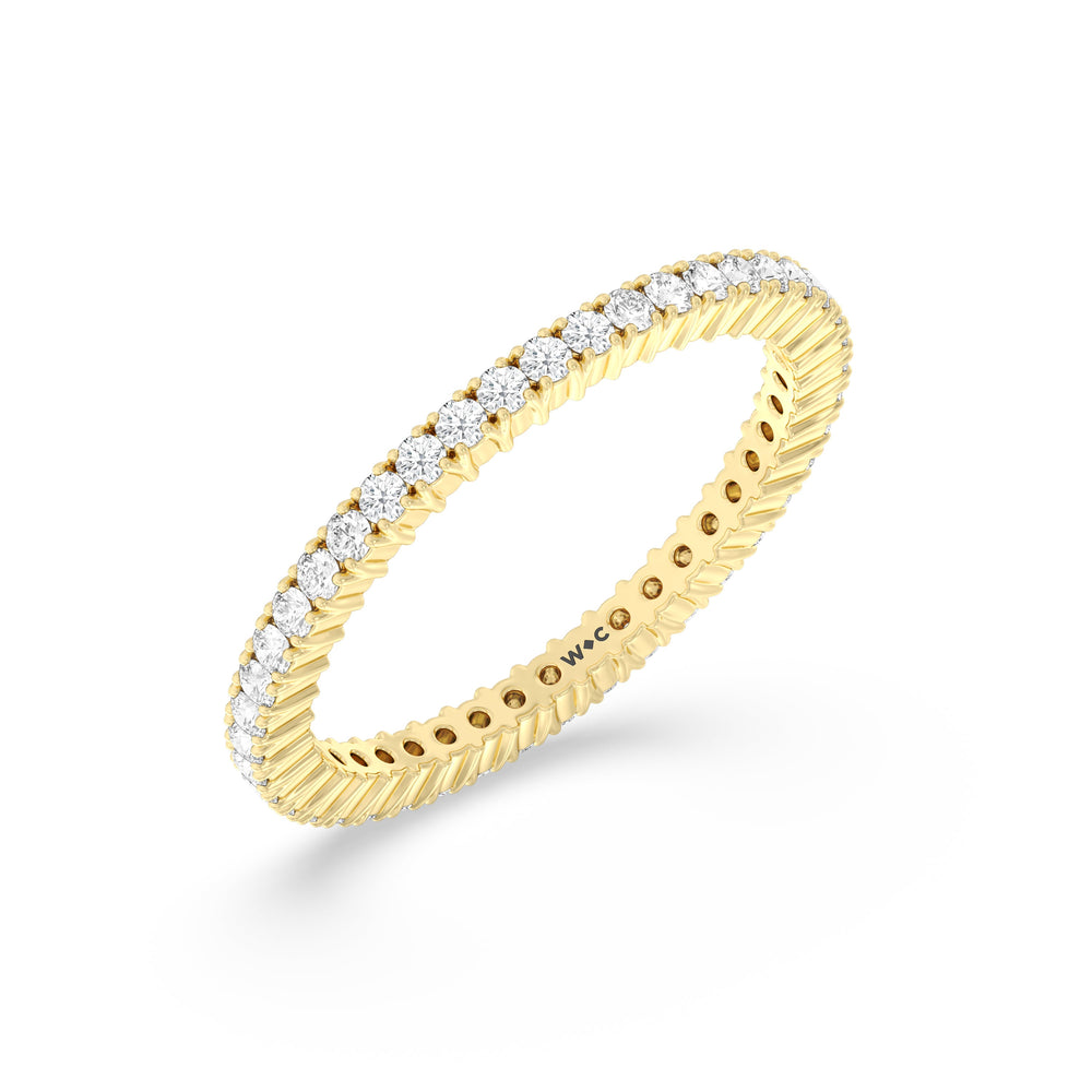 Classic Shared Prong Diamond Eternity Ring (F/G SI+) with 18KT Yellow Gold / Lab / 1/2 Cut Diamond in 14KT Yellow Gold / Lab / 1/2 view 3
