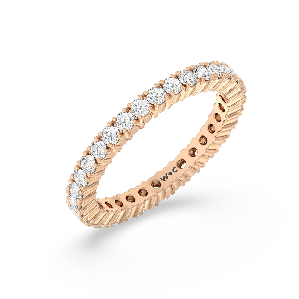 Classic Shared Prong Diamond Eternity Ring (F/G SI+) with 18KT Rose Gold / Lab / 1 Cut Diamond in 14KT Rose Gold / Lab / 1 view 3
