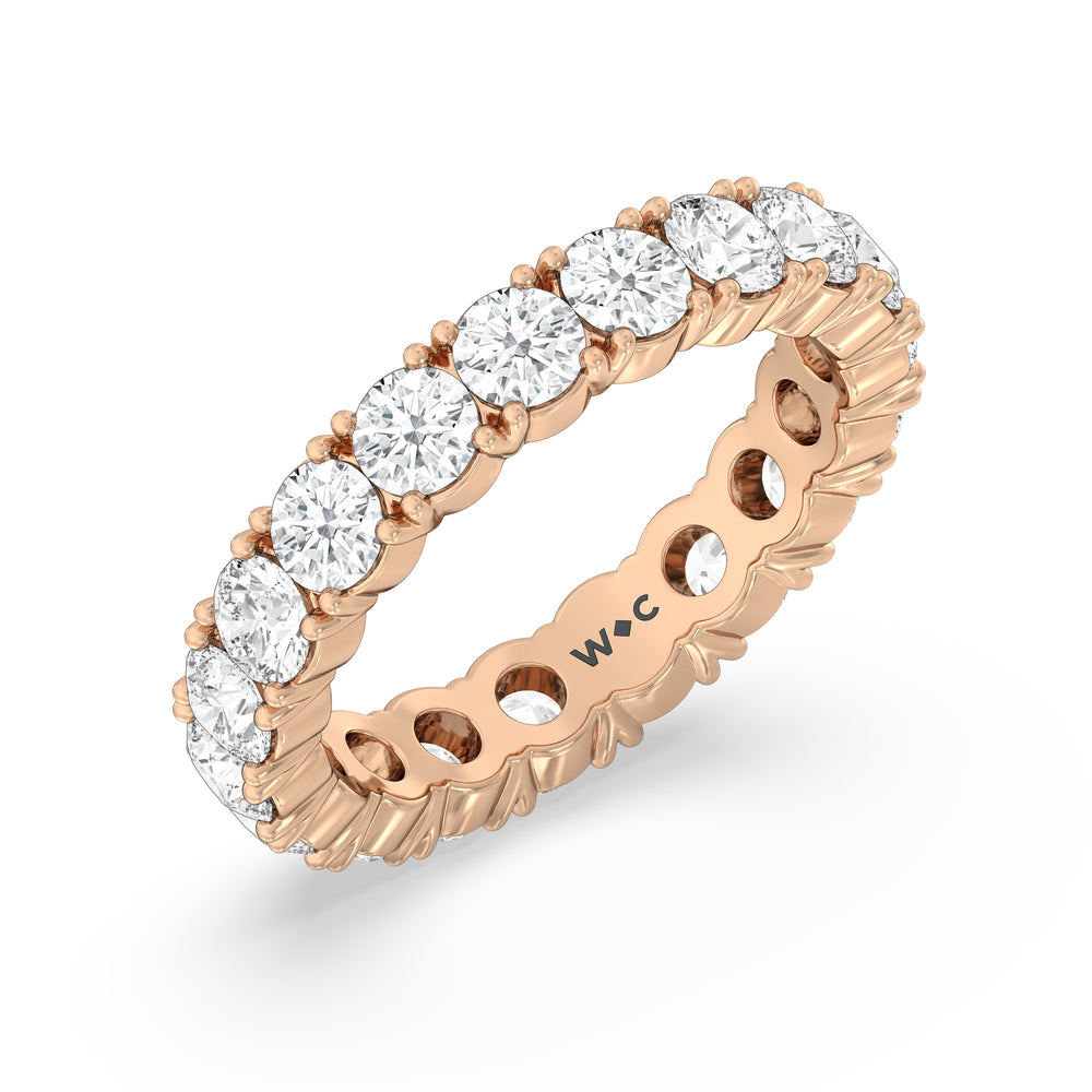 Classic Shared Prong Diamond Eternity Ring (F/G SI+) with 18KT Rose Gold / Lab / 3 1/4 Cut Diamond in 14KT Rose Gold / Lab / 3 1/4 view 3
