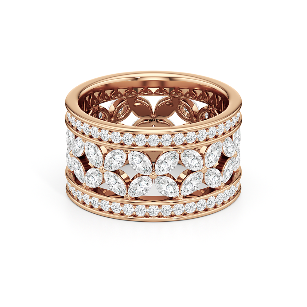 Wildflower Eternity Ring with 18KT Rose Gold / Lab / 3 9/10 Cut Diamond in 14KT Rose Gold / Lab / 3 9/10 view 2
